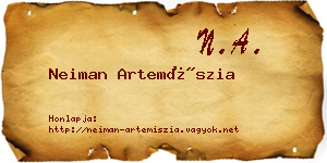 Neiman Artemíszia névjegykártya